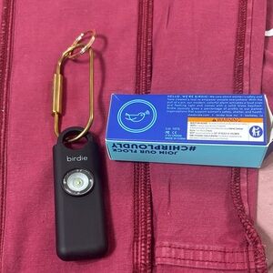 Birdie Black Personal Alarm with Gold Clip